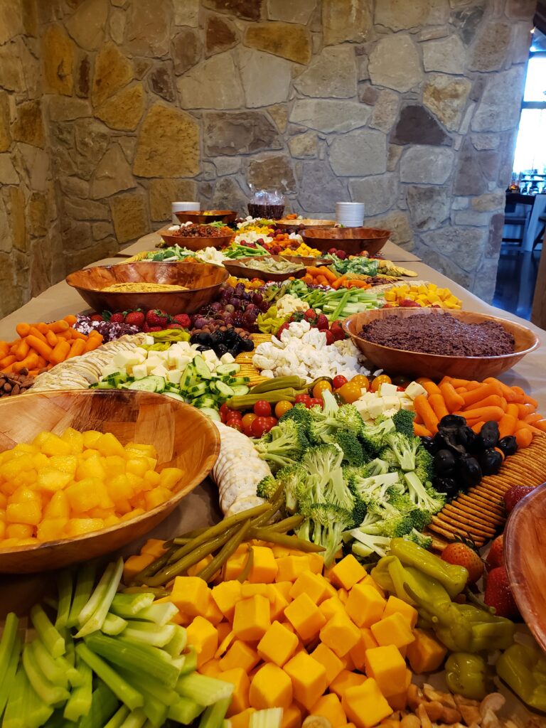 catering tyler tx, charcuterie board, fusion in the woods