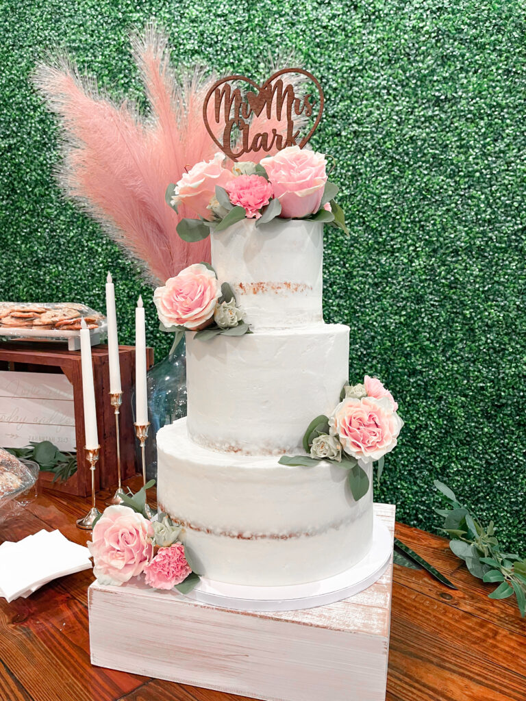 pink rose wedding cake, wedding baker al's sweets and sunshine